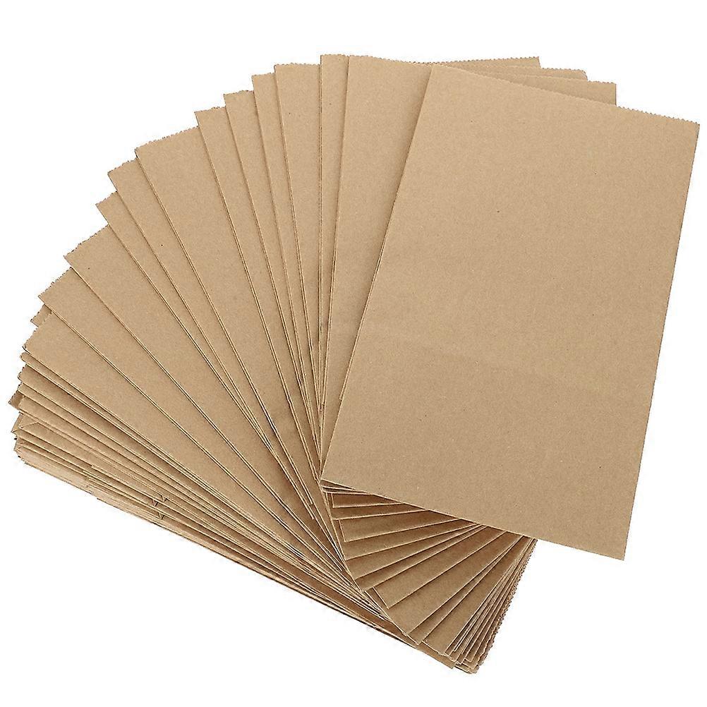 Brown Kraft Paper Lunch Bags for Storage Chocolate Color Disposable Design 100 Pieces