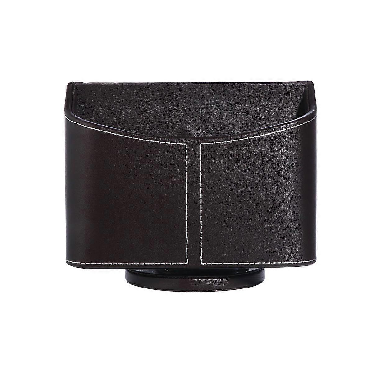 Multifunctional Storage Box 360 Rotating Container Organizer For Hotel Use Brown 19x14x13.5cm 1Pcs