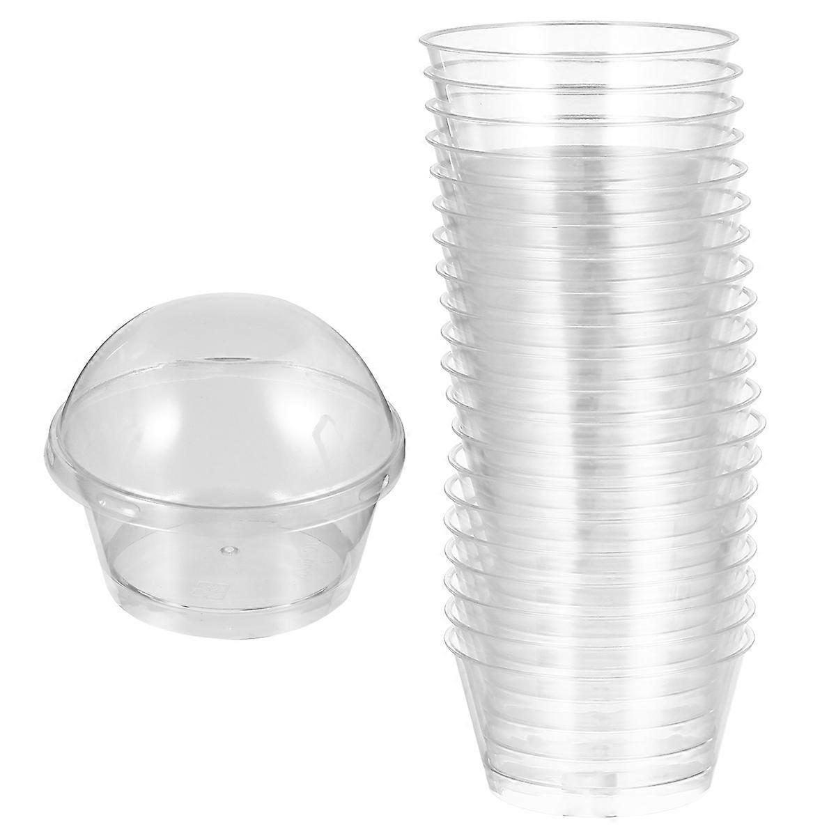 Pudding with Lids Transparent and Grade Safe for Kitchen Use 20 Pcs
