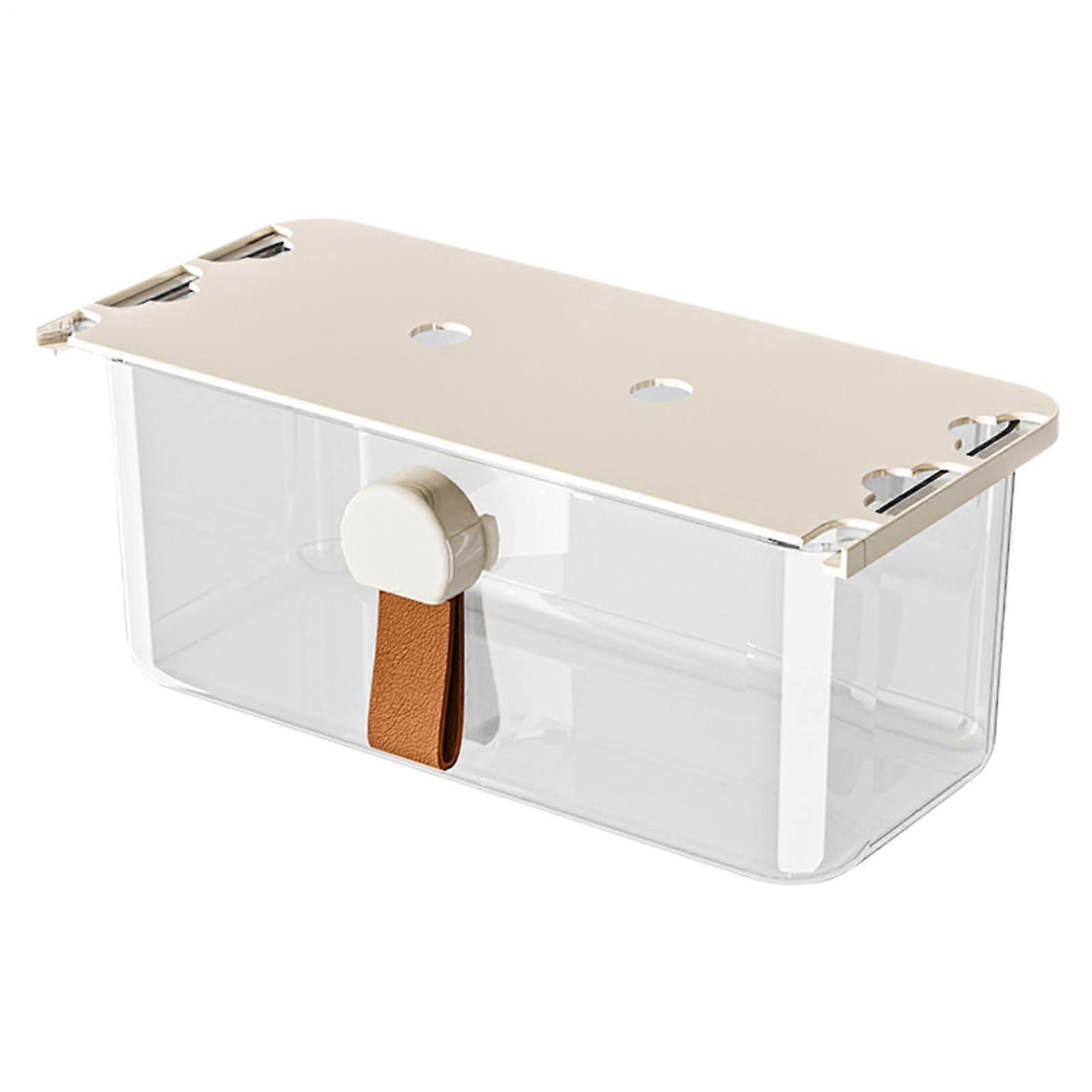 Under Desk Storage Organizer - Pull-Out Drawer Unit with Transparent Bins, Adhesive Backing for Easy Installation
