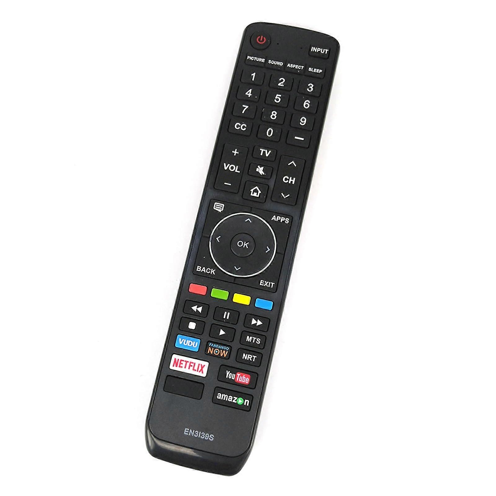 Replacement remote control for HISENSE EN3I39S TV remote controller.