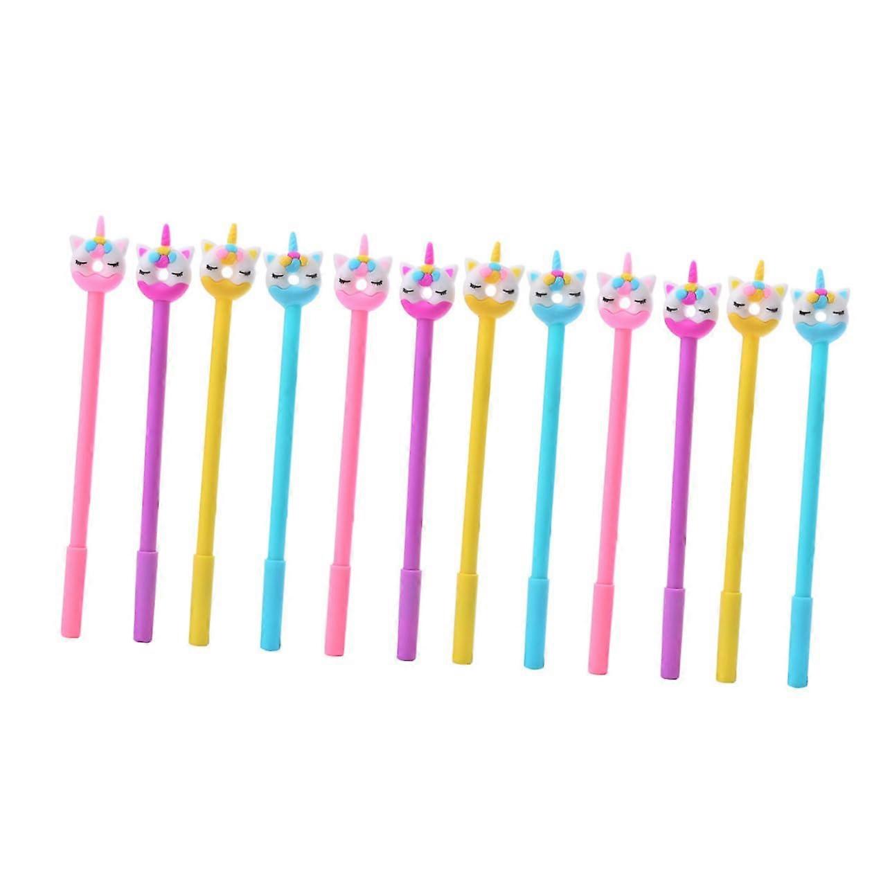 12 Pack Writing Pens for Students Office Use - Creative Design, Assorted Colors, Smooth Flow, Ergonomic Grip