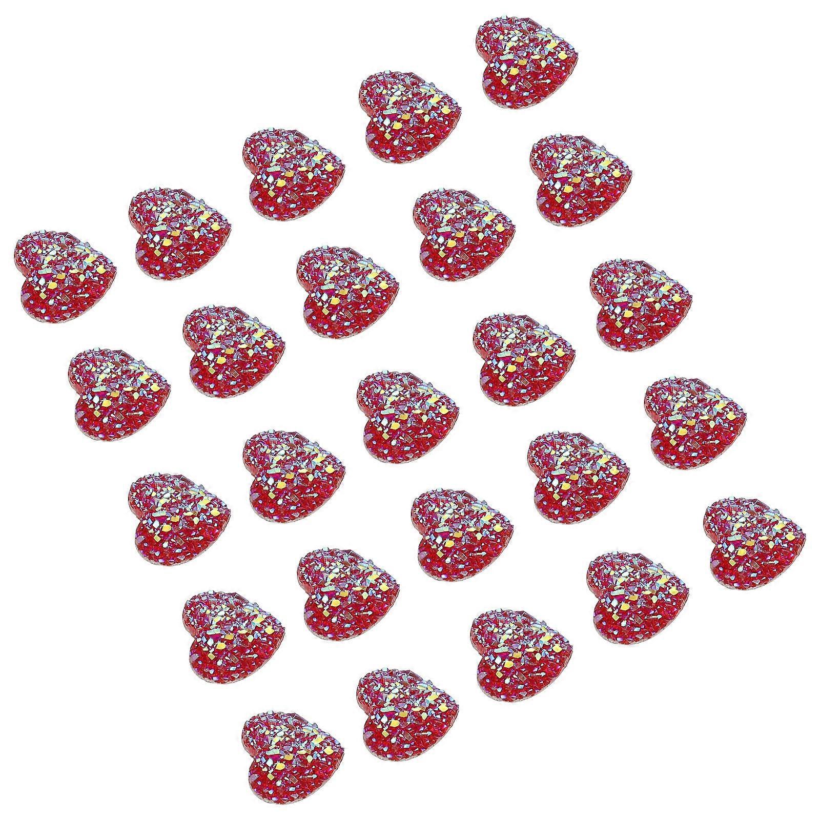 Heart Shape Resin Patches 50pcs Craft Supplies for DIY Phone Case Decorations Colorful Handicraft Accessories for Creative Projects