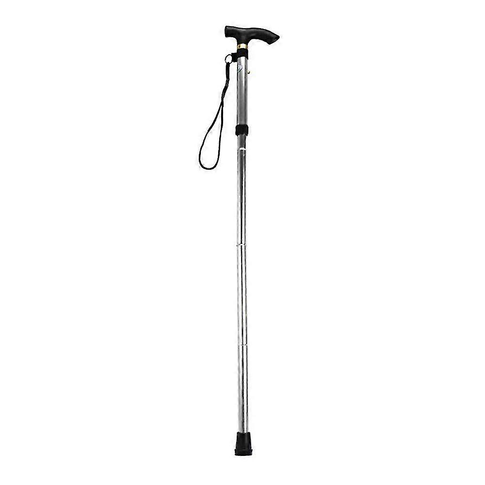 Adjustable Aluminium Alloy Folding Cane - Portable Non-Slip Walking Stick for Hiking & Trekking - 4-Section Design with Comfortable Handle