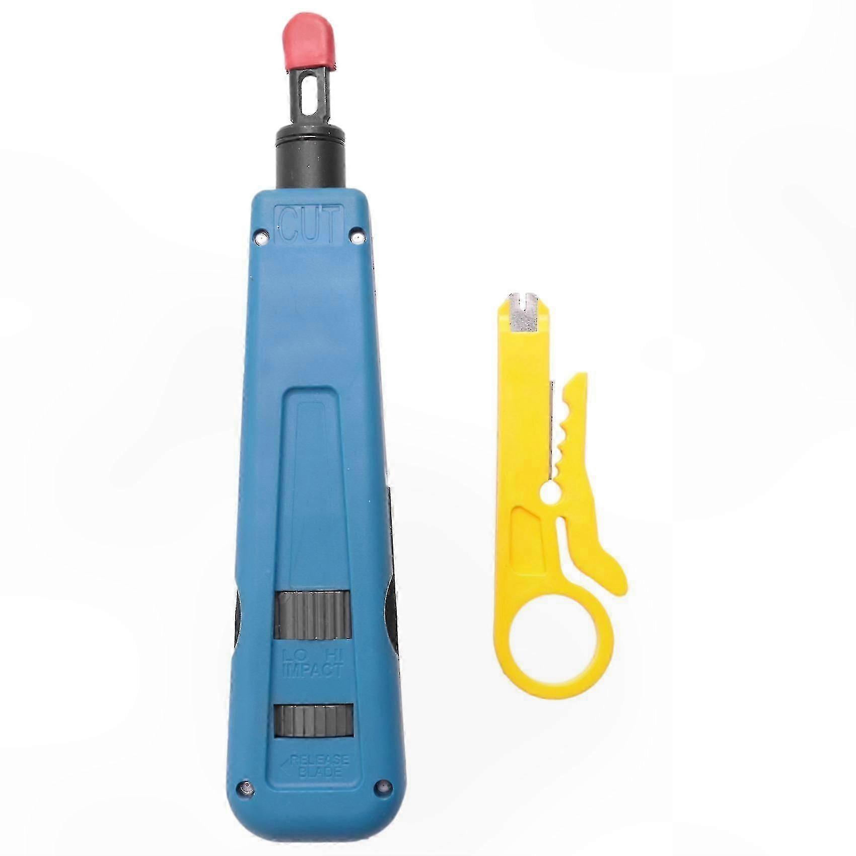 Network Cable Impact Tool with 110/66 Blades for Cat6 Cat5e Wire Terminals