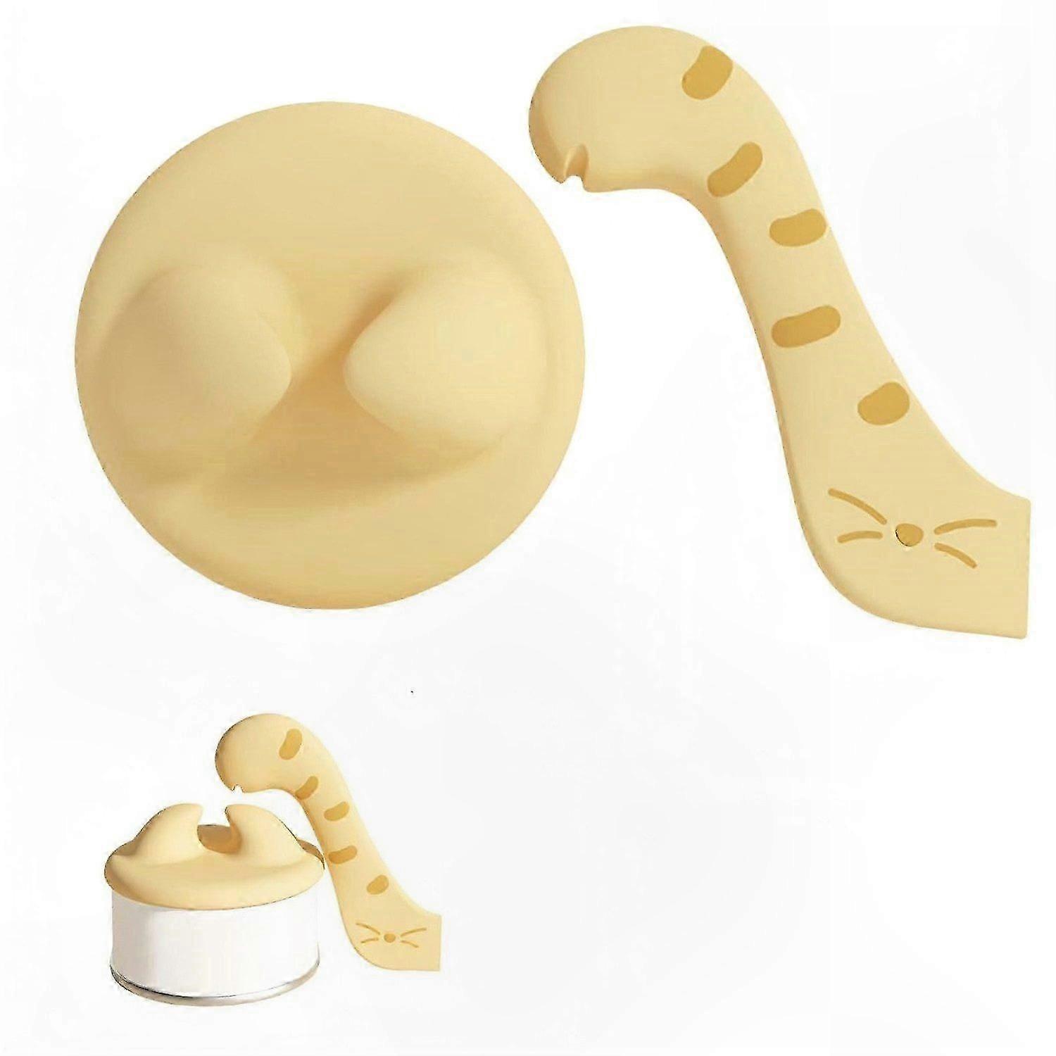 Yellow Can Lid with Spoon for Pet Food Storage and Care Essentials Convenience Solution