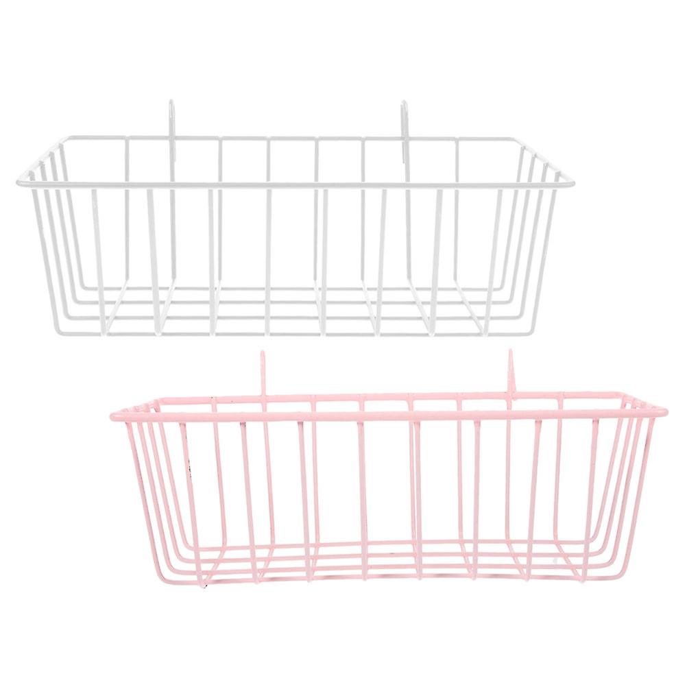 2Pcs Rectangular Iron Rabbit Feeder For Pet Care In Assorted Color For Urine Separation