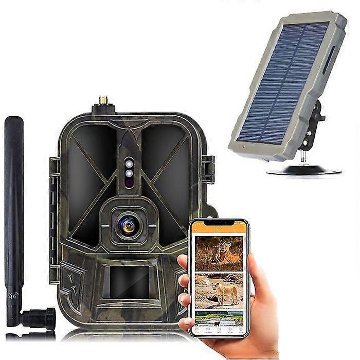 4K 36MP 4G Trail Camera Mobile App Android iOS with Solar Panel + 1 Battery + 256GB SD YONIS