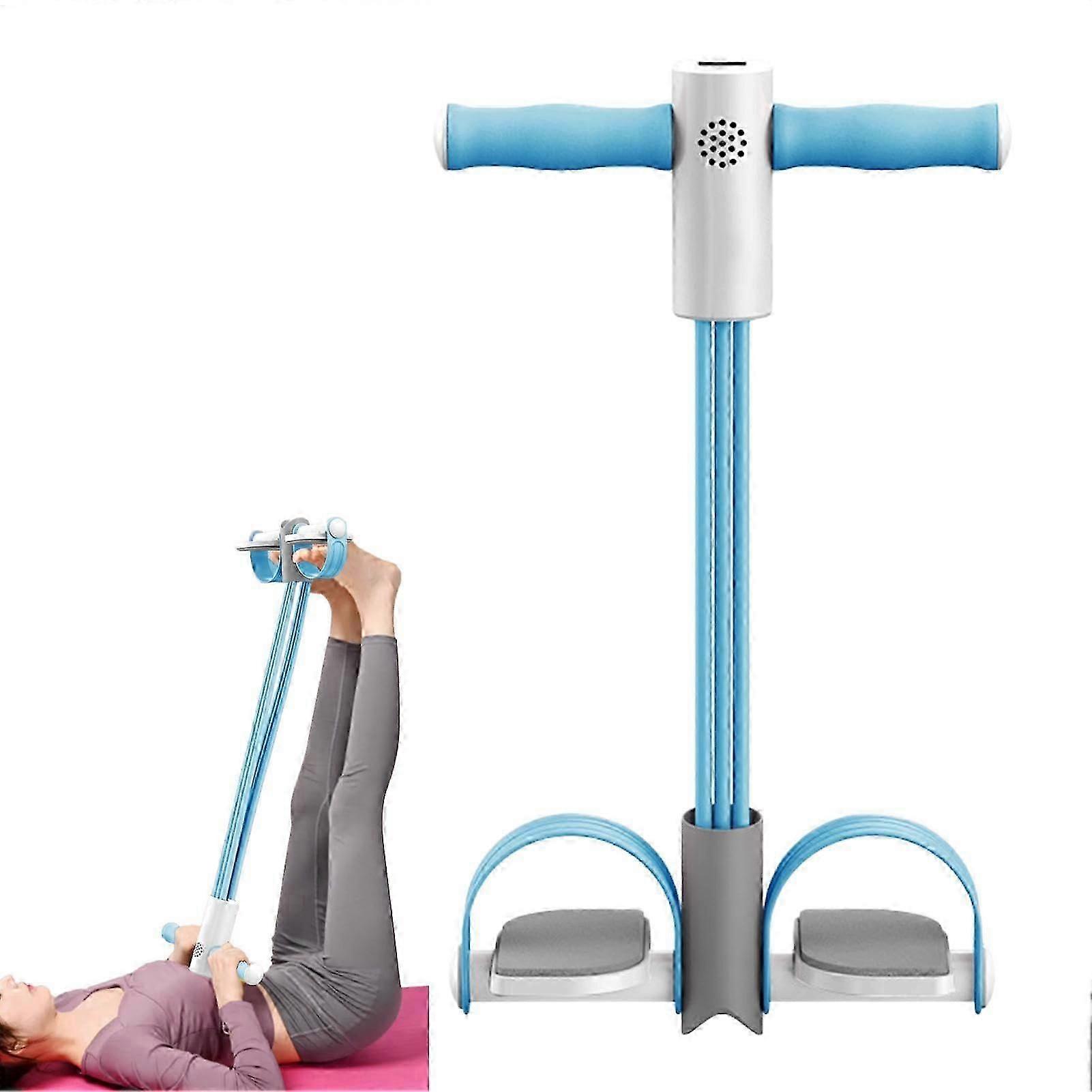Extrator de pedal, faixa de resistência de pedal, dispositivo de exercício de assento inteligente com 6 tubos, equipamento de ginástica com corda de tração e treinador de tração, EBand azul