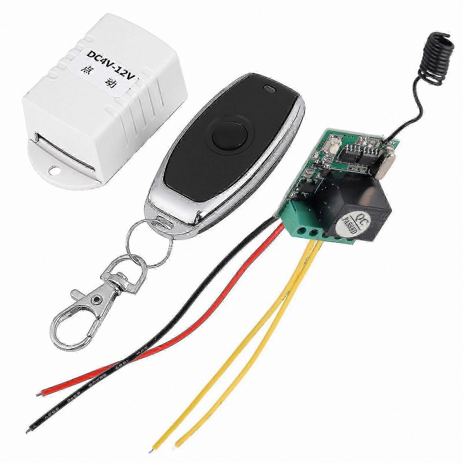 Wireless Relay Remote Control Switch Receiver Transmitter for DC 4V-12V One Key Operation