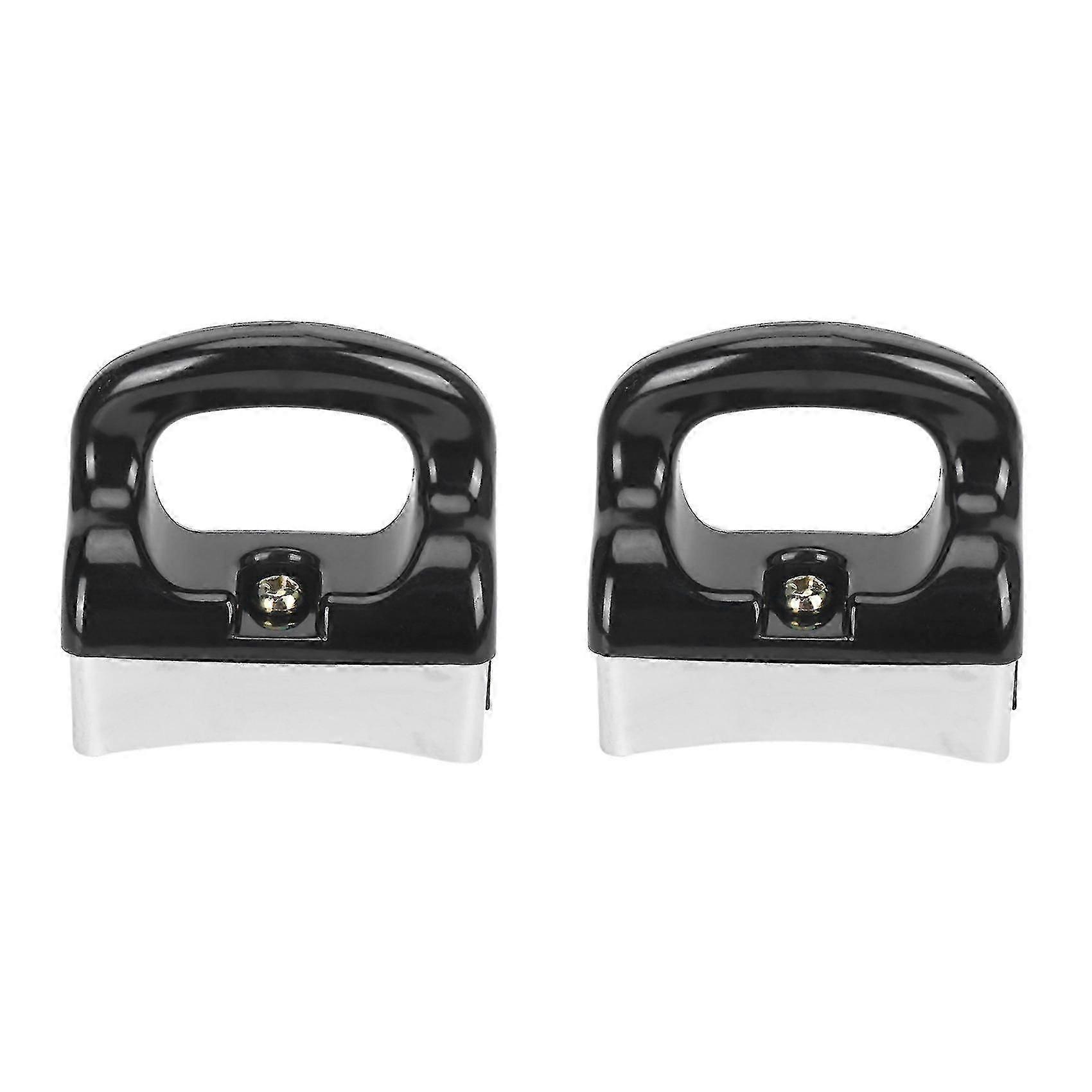 2x Home Black Silver Bakelite Handle For Fry Pan Saucepan Cookware