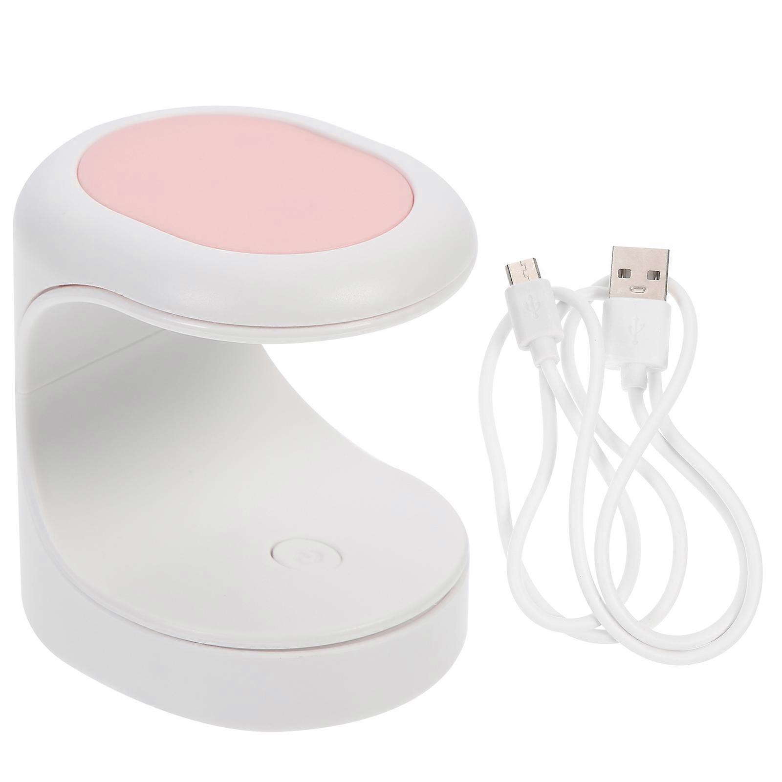 Gel Polish Lamp Egg-Shaped Pink Plastic Handheld Nail Lamp Drying Nail Glue 1Set
