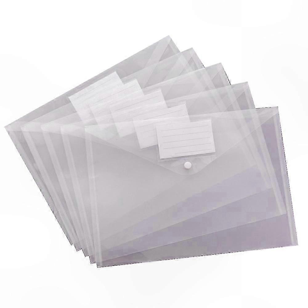A4 Clear Plastic Envelopes with Snap Closure - 30 Pack Document Folders for Office and Home Use