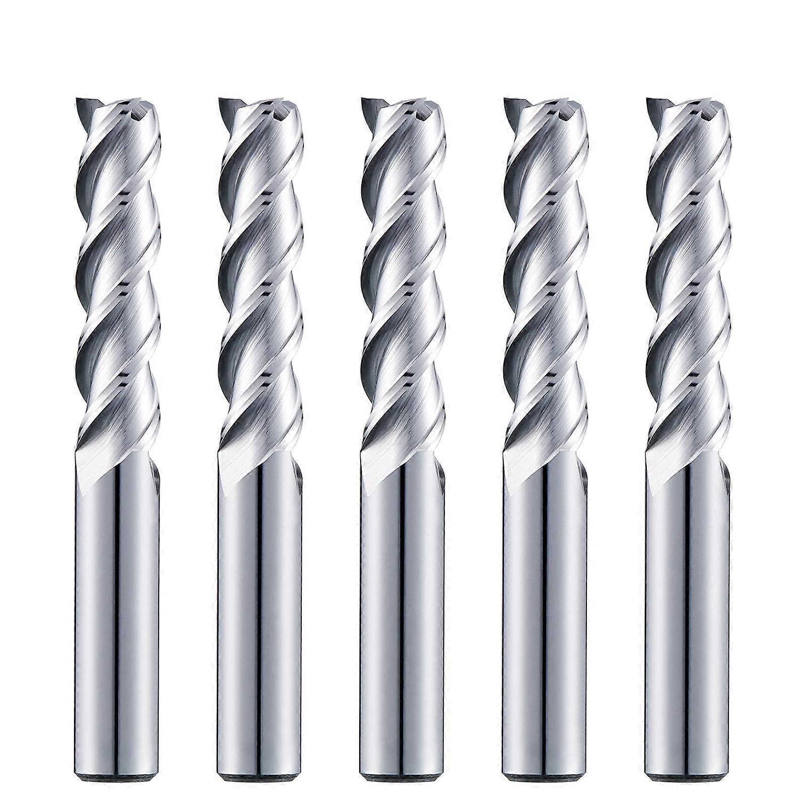 5 PCS 5/16' Carbide Square End Mill Set, 2 Flute AlTiN Coating for Milling Alloy Steels, Hardened Steel