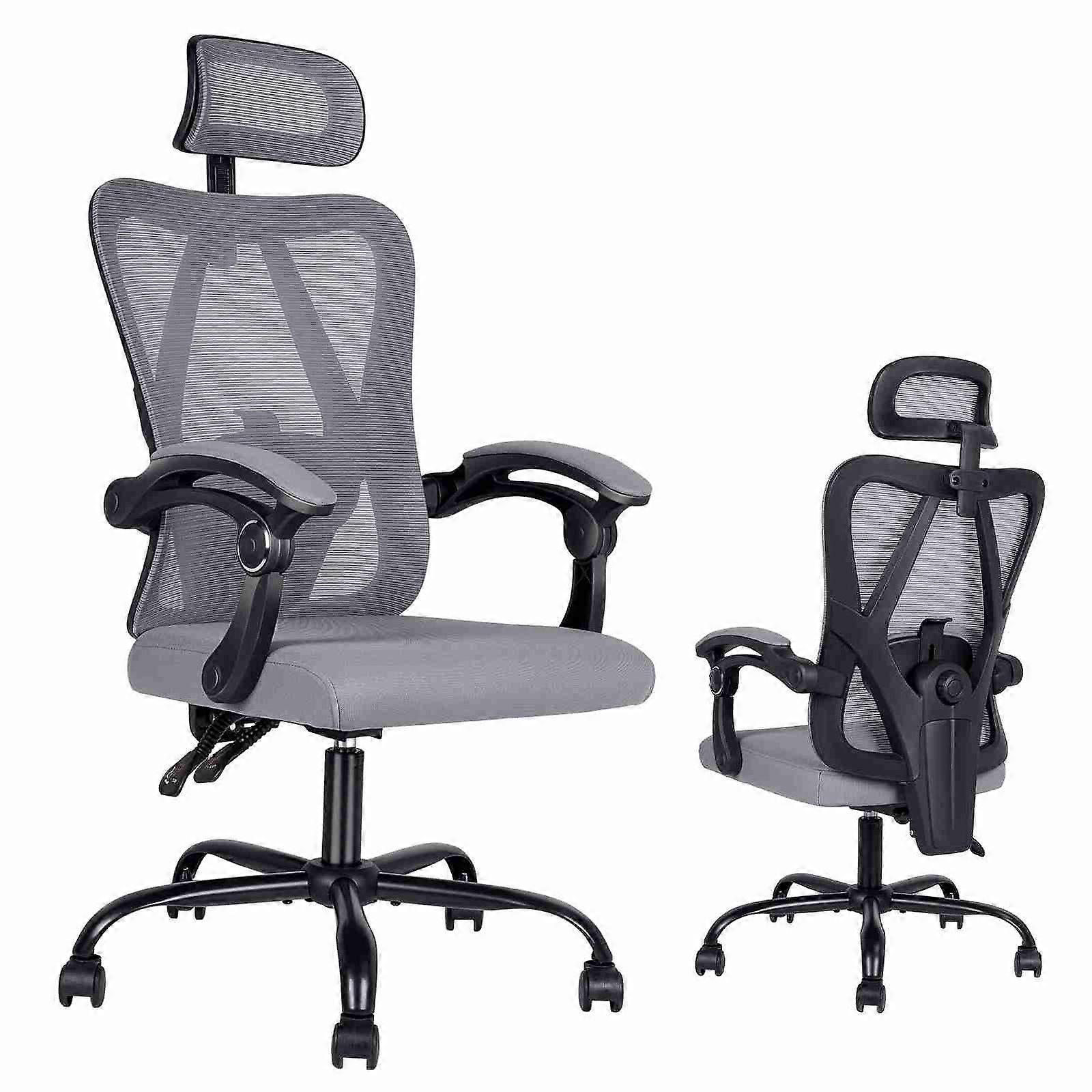 Ergonomic Gray Mesh Office Chair 48x71cm Adjustable Height 117-127cm