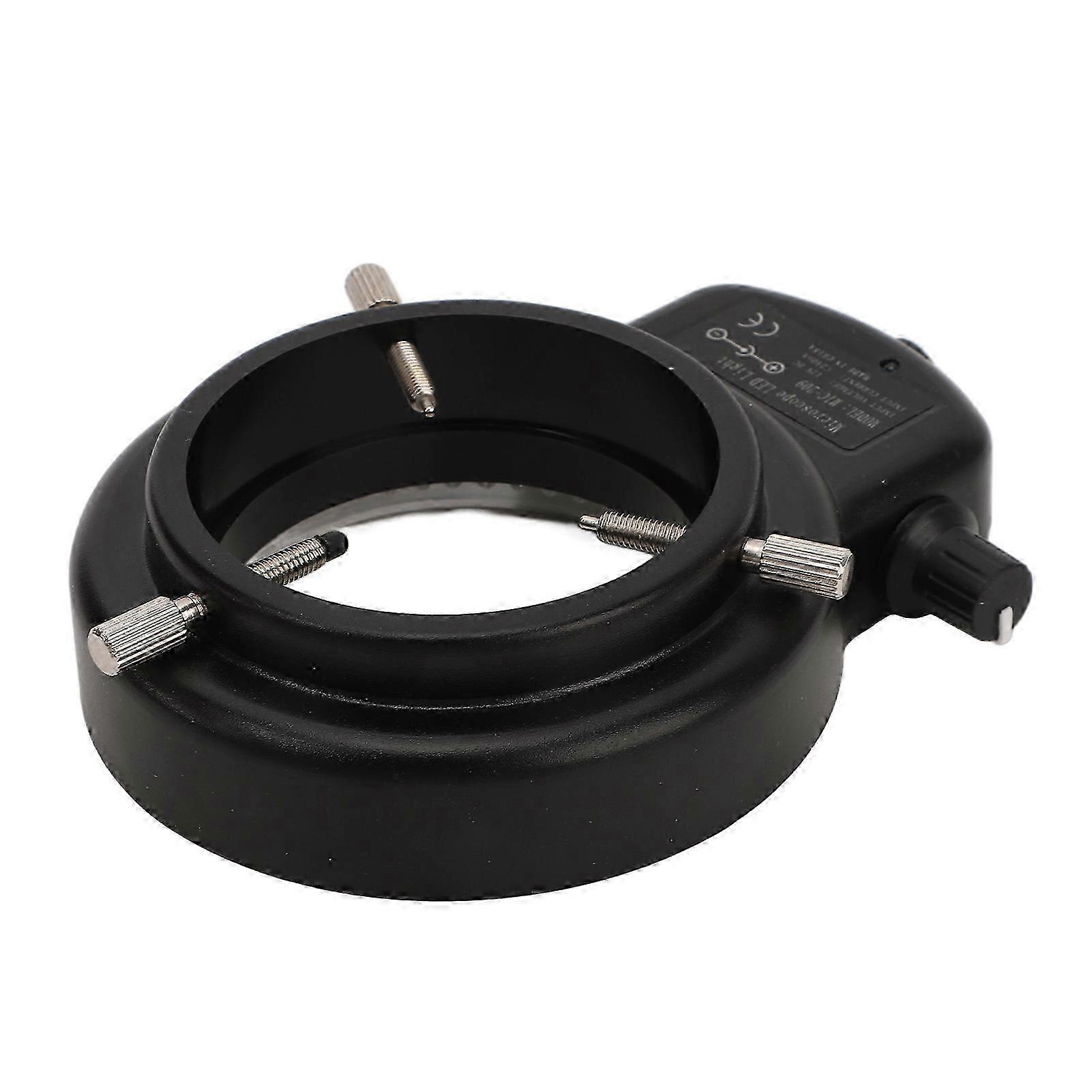 Microscope LED Ring Light 144 Beads Brightness Adjustable LED Ring Light for Lathe Camera 100‑240V US Plug