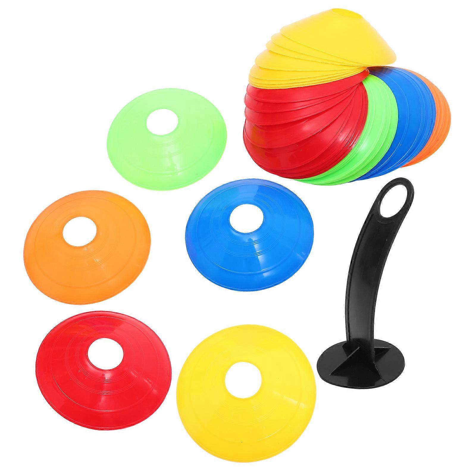 Portable Agility Cones Set for Training Use Professional Football Equipment Assorted Color Plastic