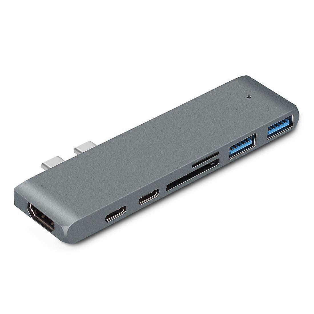 USB C Hub Adapter for MacBook,7 in 2 Docking Station, 40Gbps Thunderbolt 3,5Gbps USB-A &C Data Ports(Gray)
