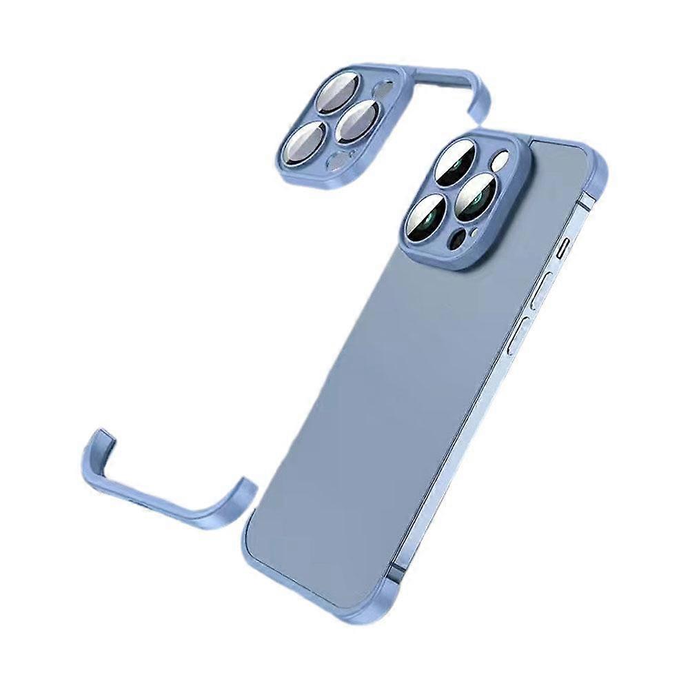 iPhone 15 Pro Max용 케이스 프레임리스 범퍼 유리 렌즈 프로텍터 커버