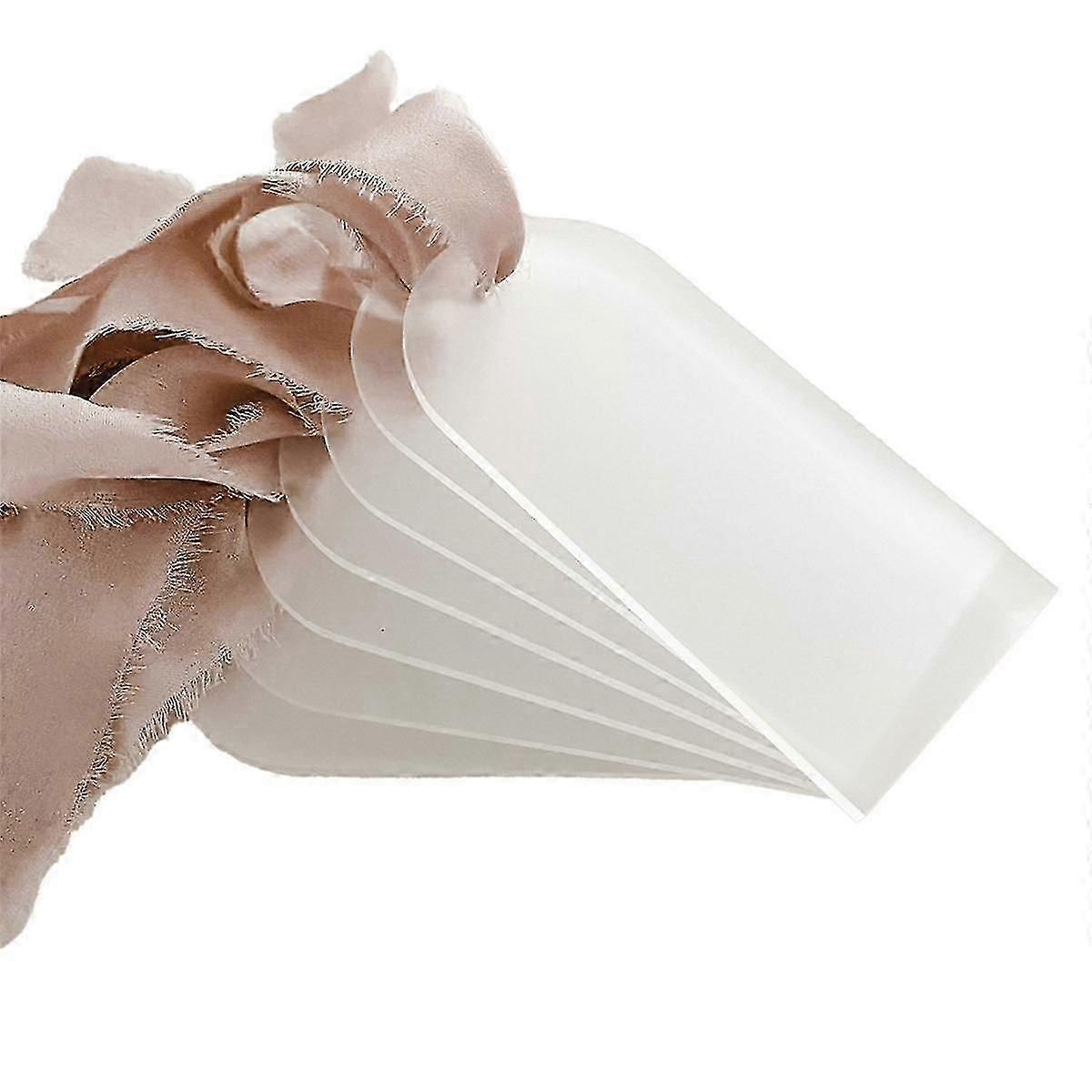 100PCS Frosted Acrylic Wedding Blank Place Card Clear Arch Gift Tag Name Plate Seating Chart DIY Mark Place for Party