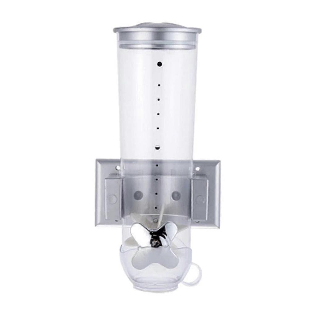 Wall Mount Dry Food Dispenser Kitchen Storage With Small Cups Single Silver