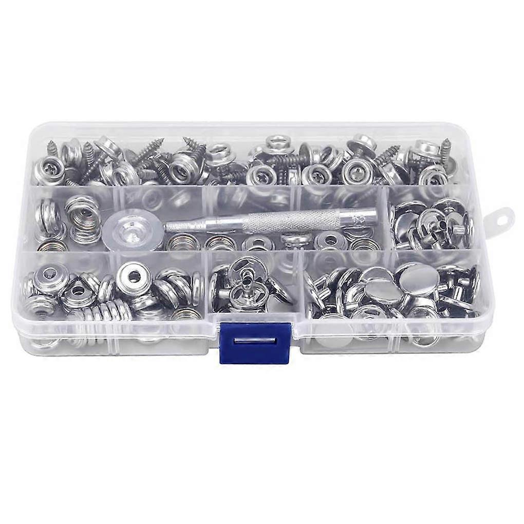 Tent Snap Fastener Non-slip Buckle Button Portable with Storage Box Screw Kit