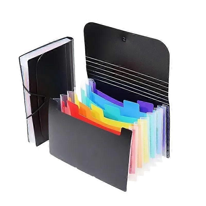 7 Pockets A6 File Organizer Black Cover Colorful Inner