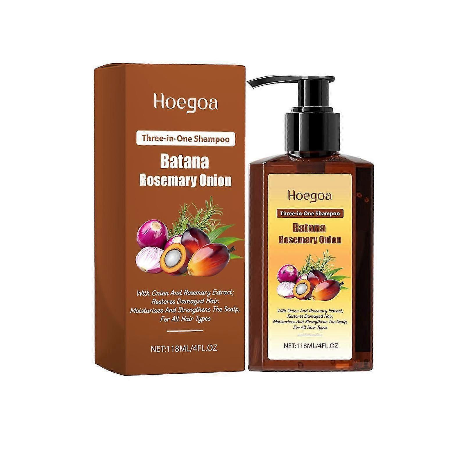 Batana Oil & Rosemary & Onion 3-in-1 Shampoo - Nourishing & Regenerating - Soft, Volumizing Cleanser for Men & Women Reduce Hair Loss Shampoo