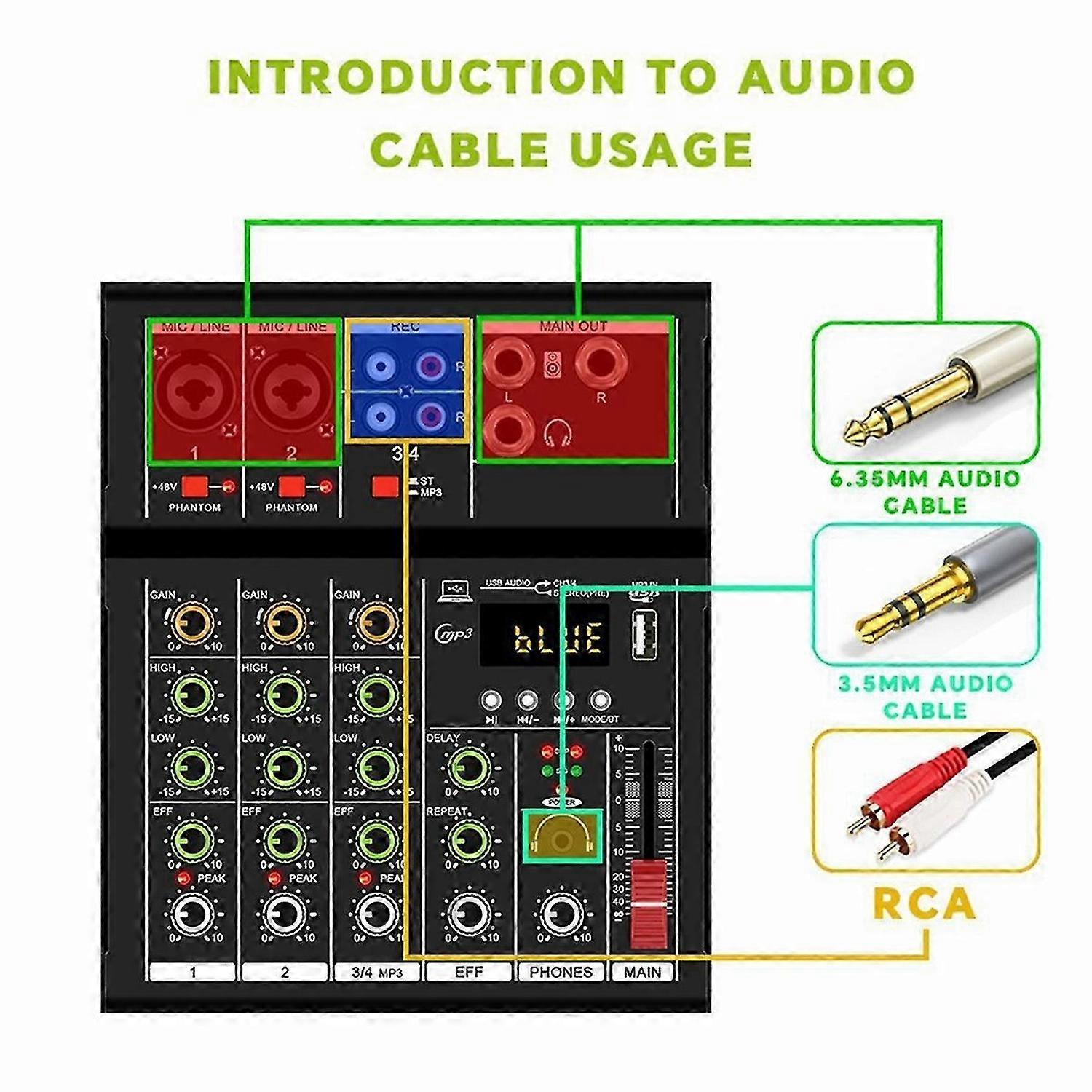 -A4 Professional Portable Digital Dj Console with USB Mixer White