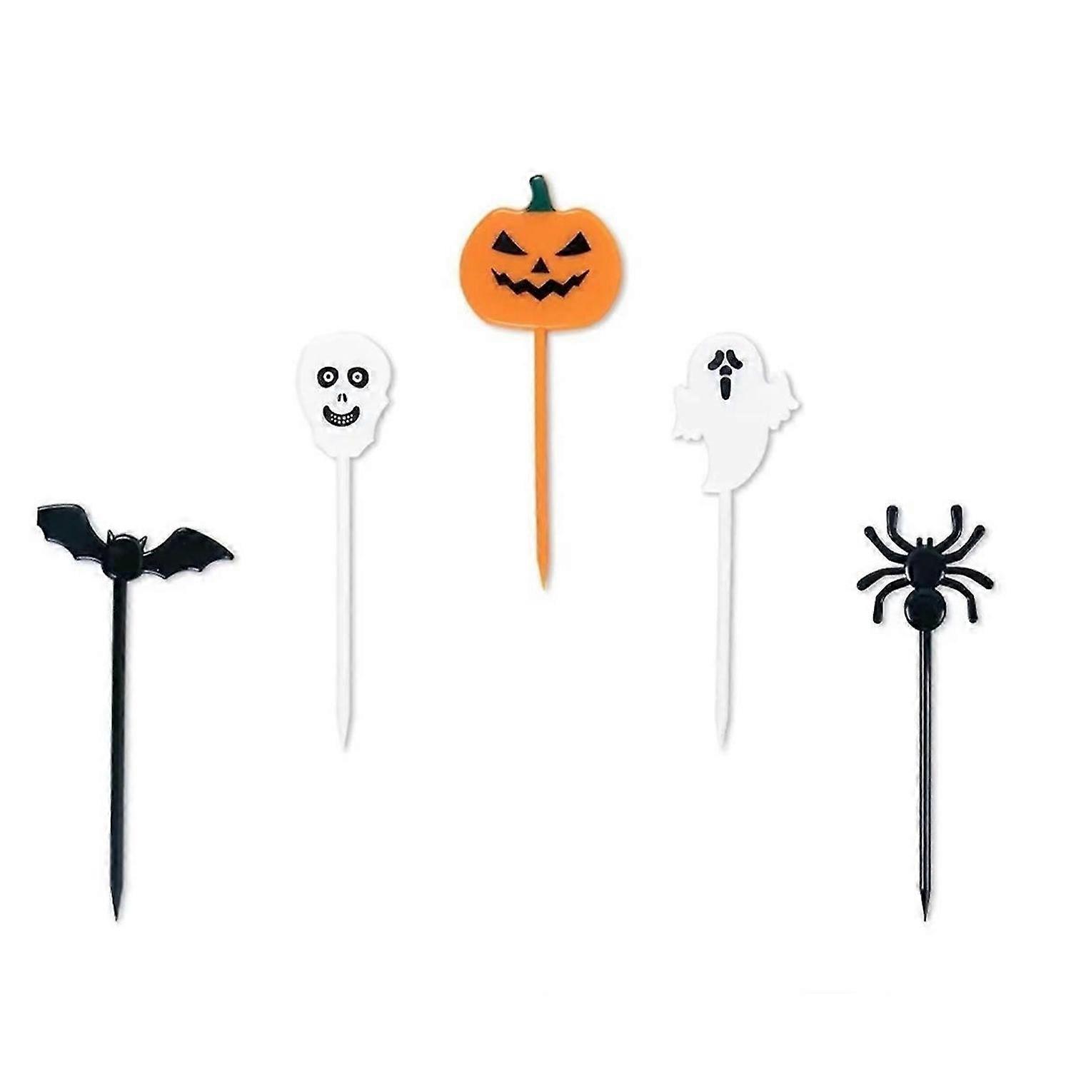 Halloween Toothpick Pumpkin Ghost Bat Fruit Fork Dessert