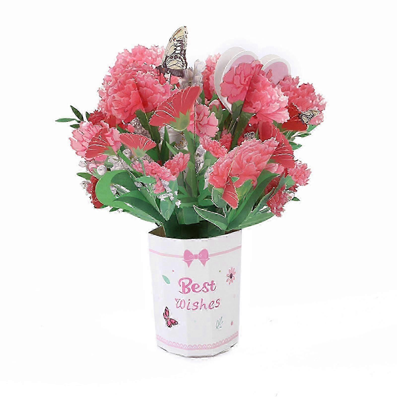 Paper Pops Up Cards Festive Tulips Forever Flower Bouquet 3D Popup Greeting Cards with Blank Note Card and Envelope