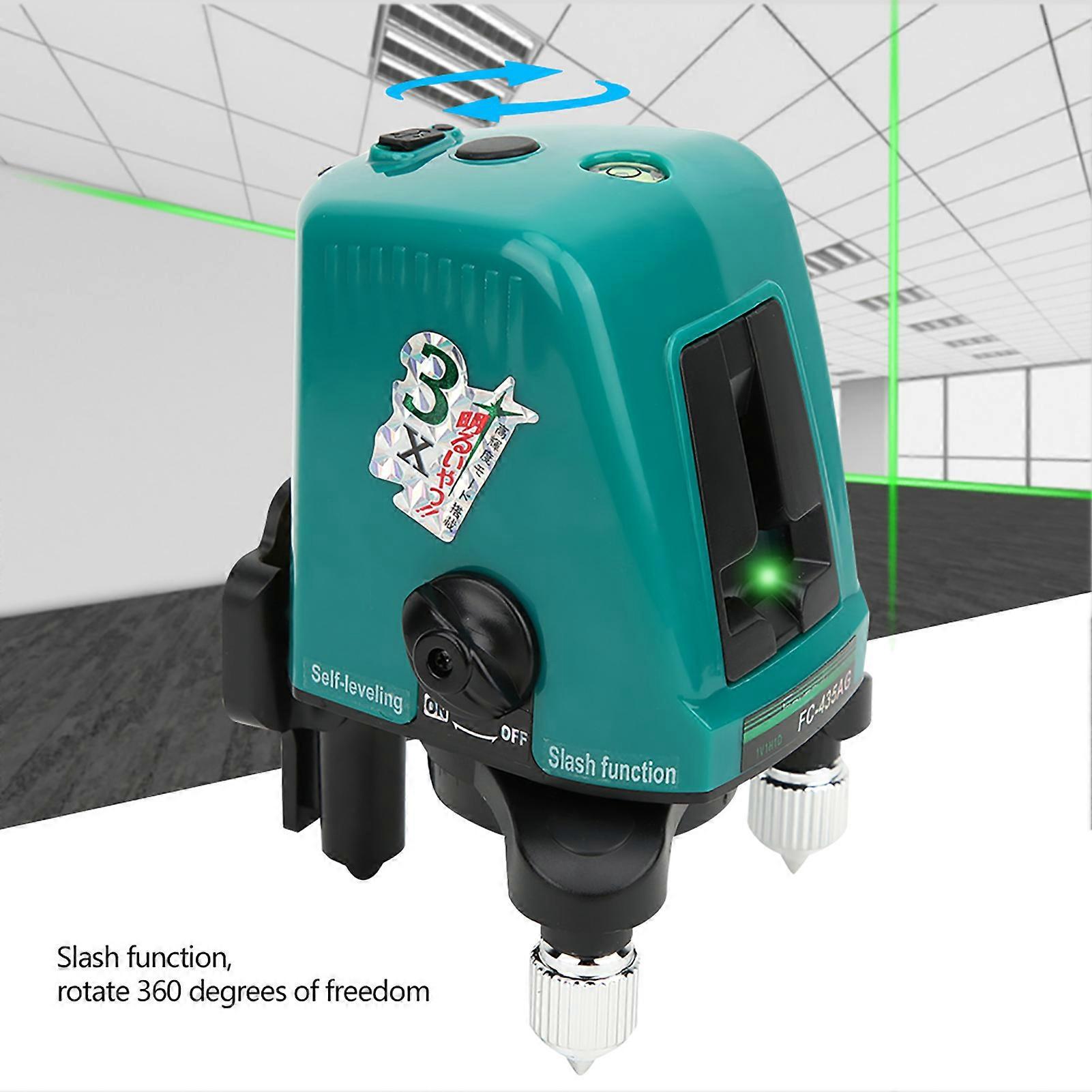 FC-435AG Green Beam Laser Level 2 Line 12x9x9cm Precise Tool