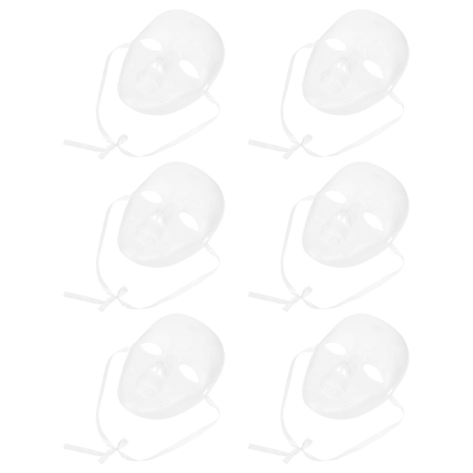 DIY White Halloween Masks for Decor Featuring 6Pcs Festival Party Paintable Masks