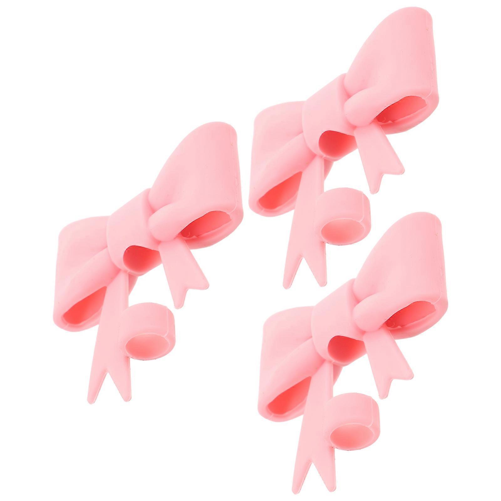 Cute Pink Bow Straw Covers Silicone for Drinking Straw Protector 3Pcs