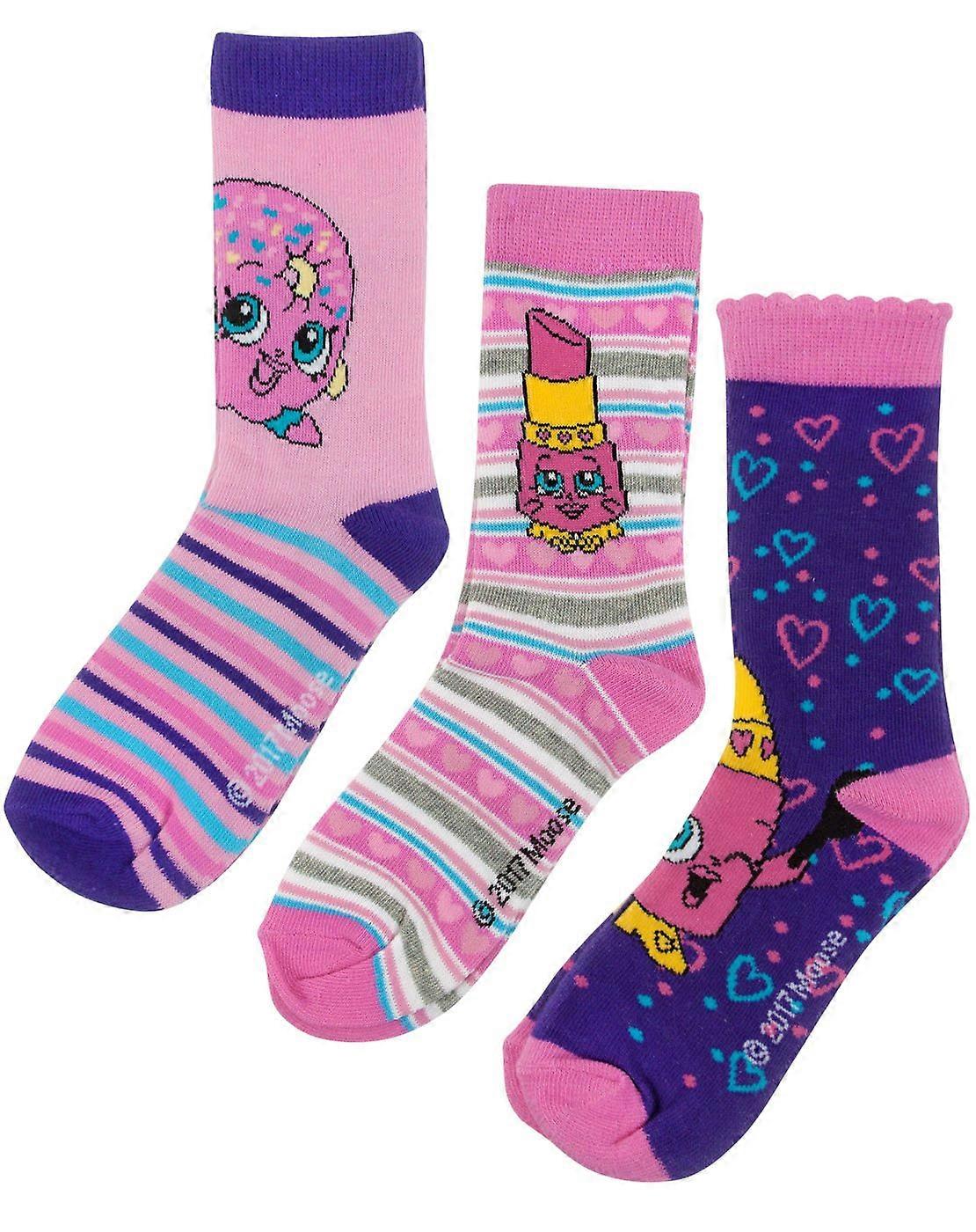 Shopkins Girls Calf Socks Set of 2 Multicoloured