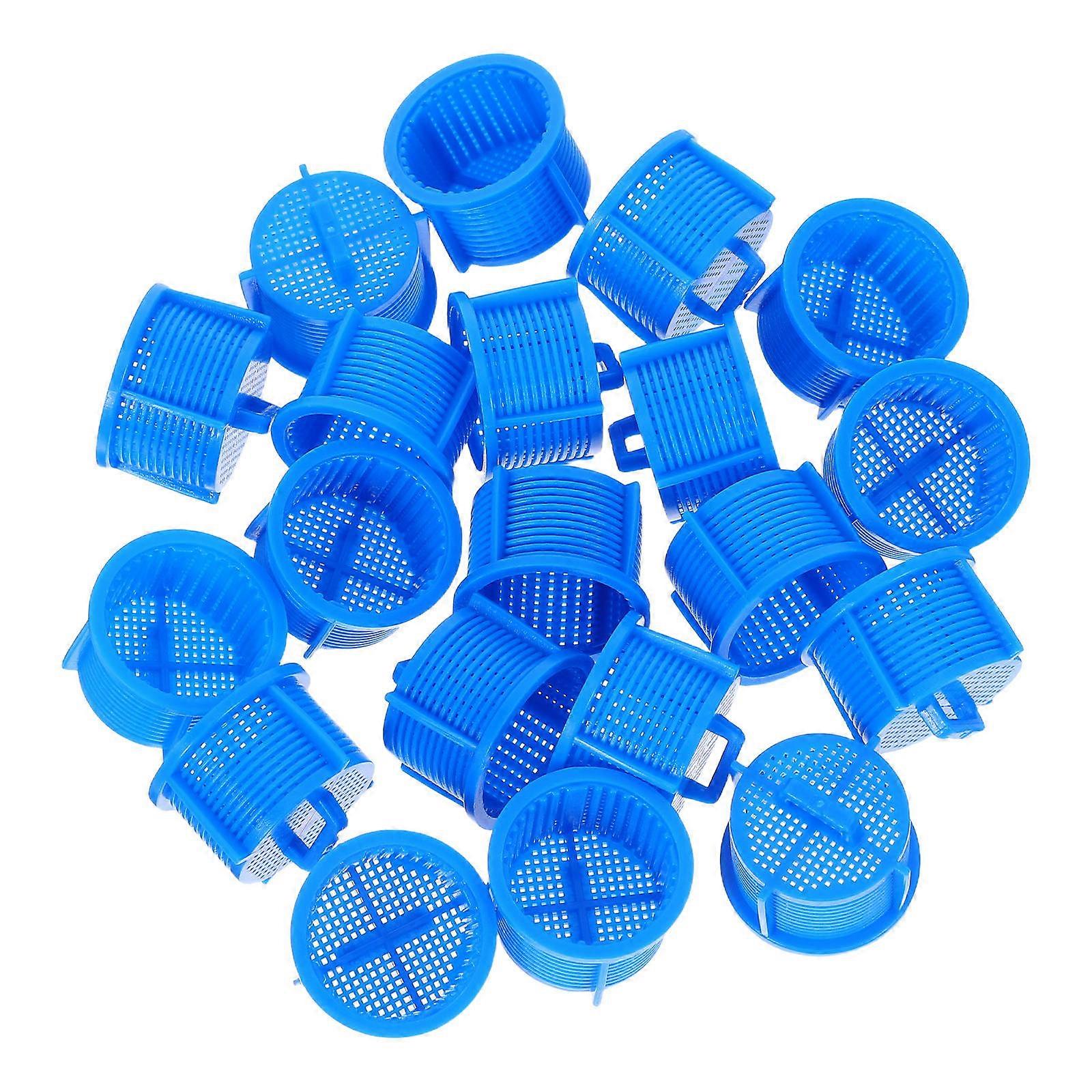 Round Mesh Screen Washing Machine Inlet Filters 20Pcs Household Use Blue Efficient Filtration Sediment Prevention