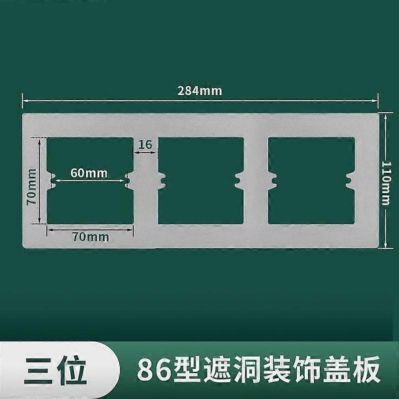 2 قطعة لوحة تبديل ثلاثة عصابة: 3- لوحة حائط Gang Switch - أغطية مقبس مخرج كهربائي - لوحة مخرج الروك لديكور المنزل والمكتب