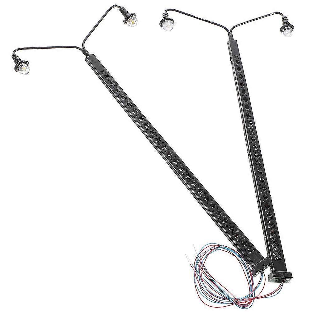 Railroad Light Model for Mini House Decor 2Pcs Black Durable Material