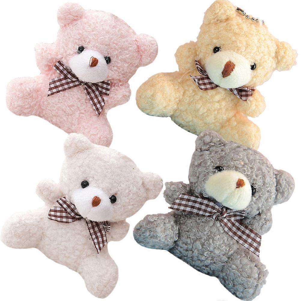 Bear Keychain Plush Bear Keychains for Hanging 4Pcs Assorted