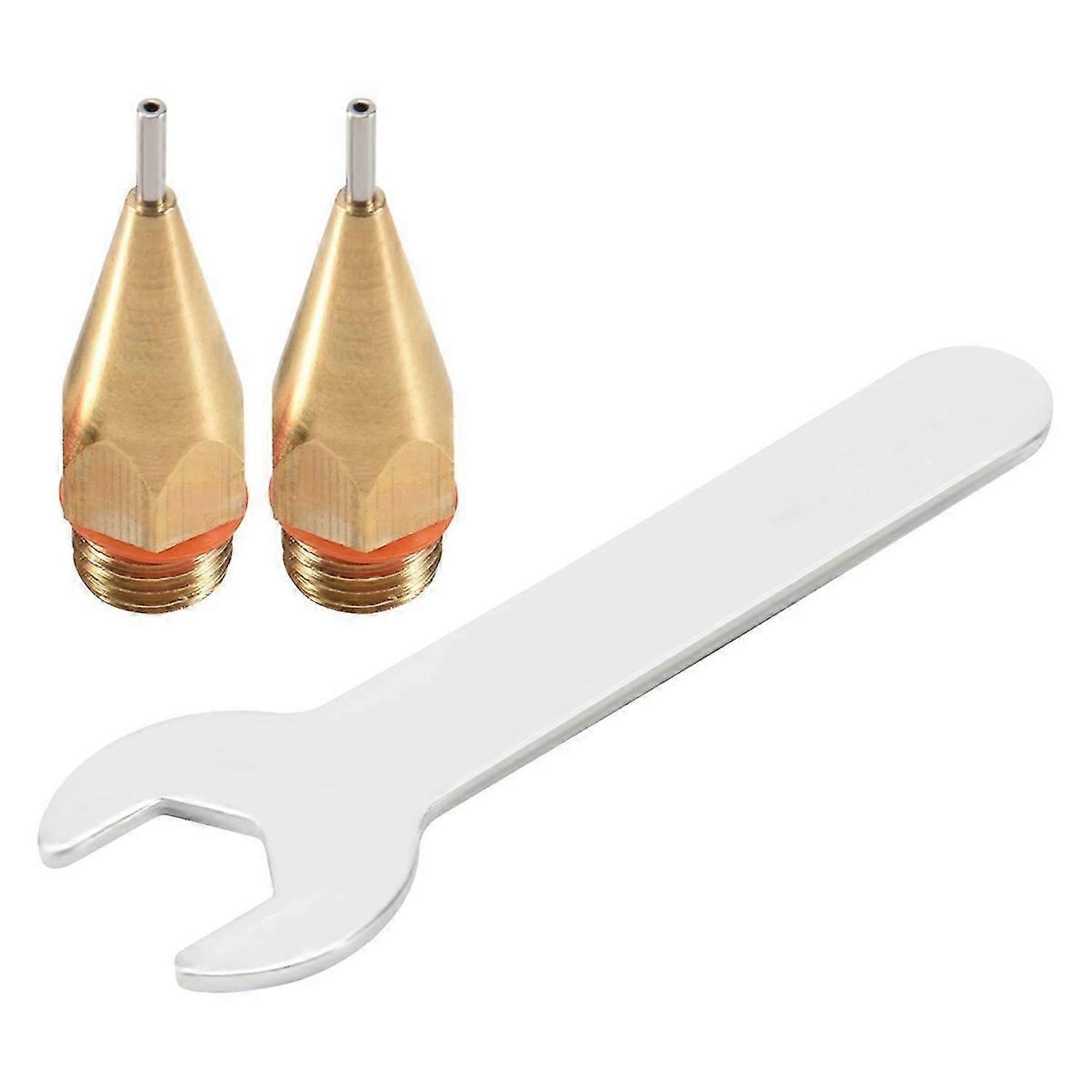 2Pcs 1Mm Aperture Diameter Hot Melt Glue Nozzle 1.0X40Mm Copper Nozzle With Nozzle Wrench Interchang