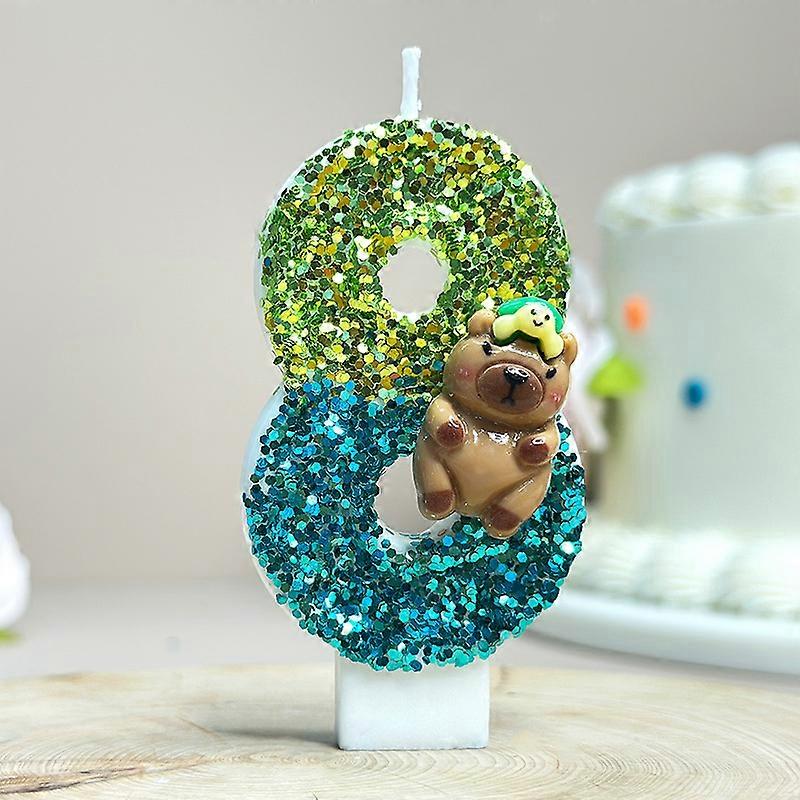 3D Number Candles Cake Decorating Capybara Theme 0-9 Number Candles Cake Topper Birthday Party Cake Decoration