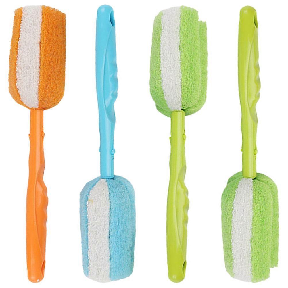 Water Bottle Brush 4Pcs Detachable Cleaning Tool 25.5X5Cm Long Handle Assorted Color Efficient Scrubbing