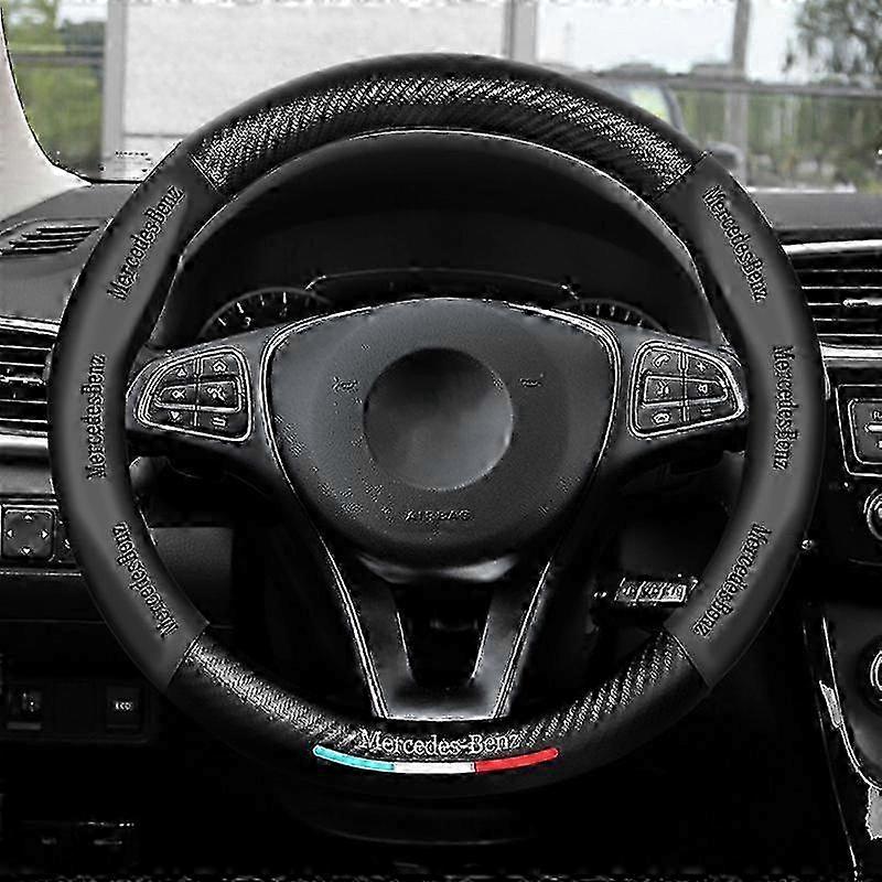 AMG A/B/C/E/GLA/CLA/GLC/GLK/GLE Bil Ratt Anti-Slip Läder Kolfiber Cover