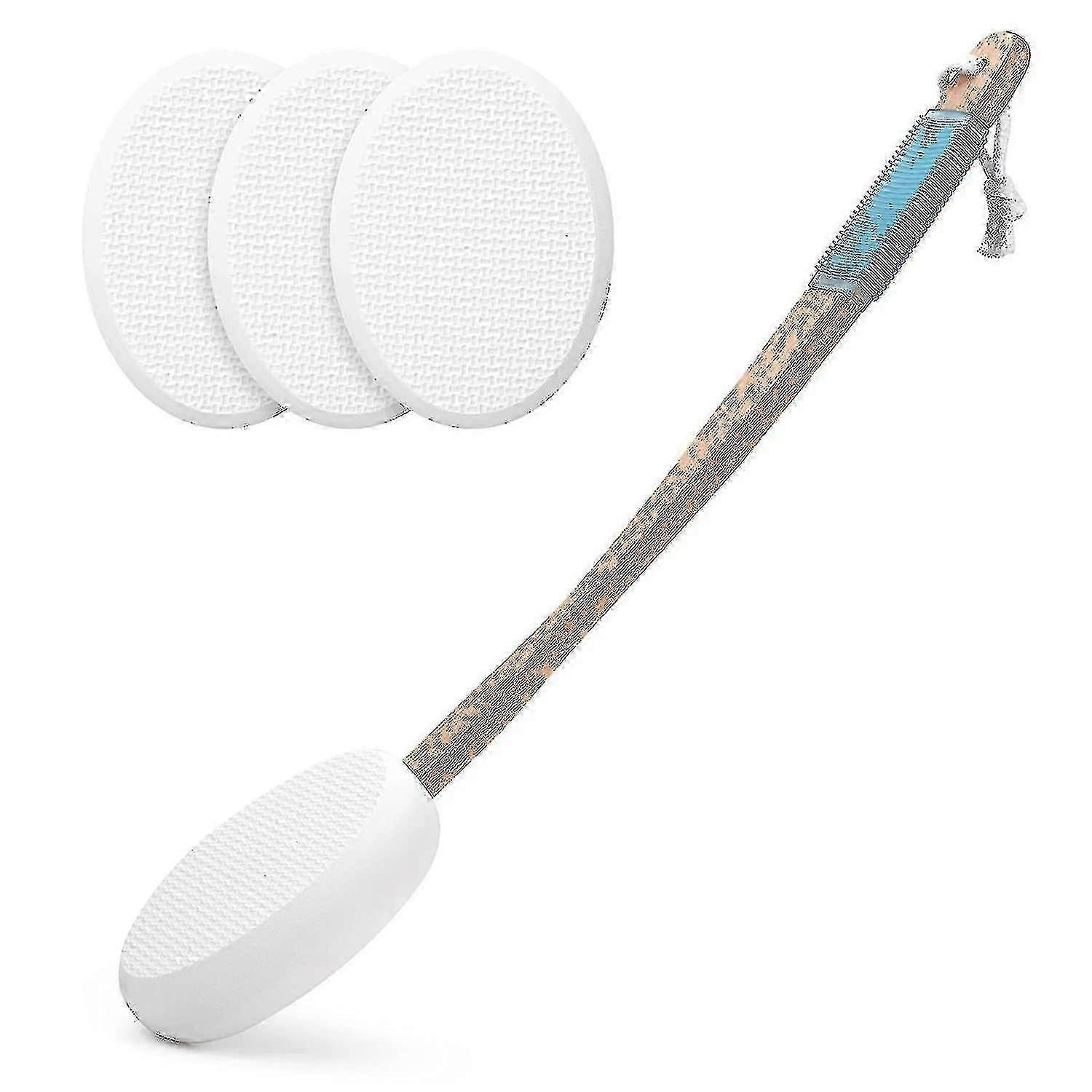 Lotion Applicator For Back, Device To Apply Lotion To Your Back With Long Handled, 17 Inches Back Moisturizer Applicator With 4 Replaceable Pads For W