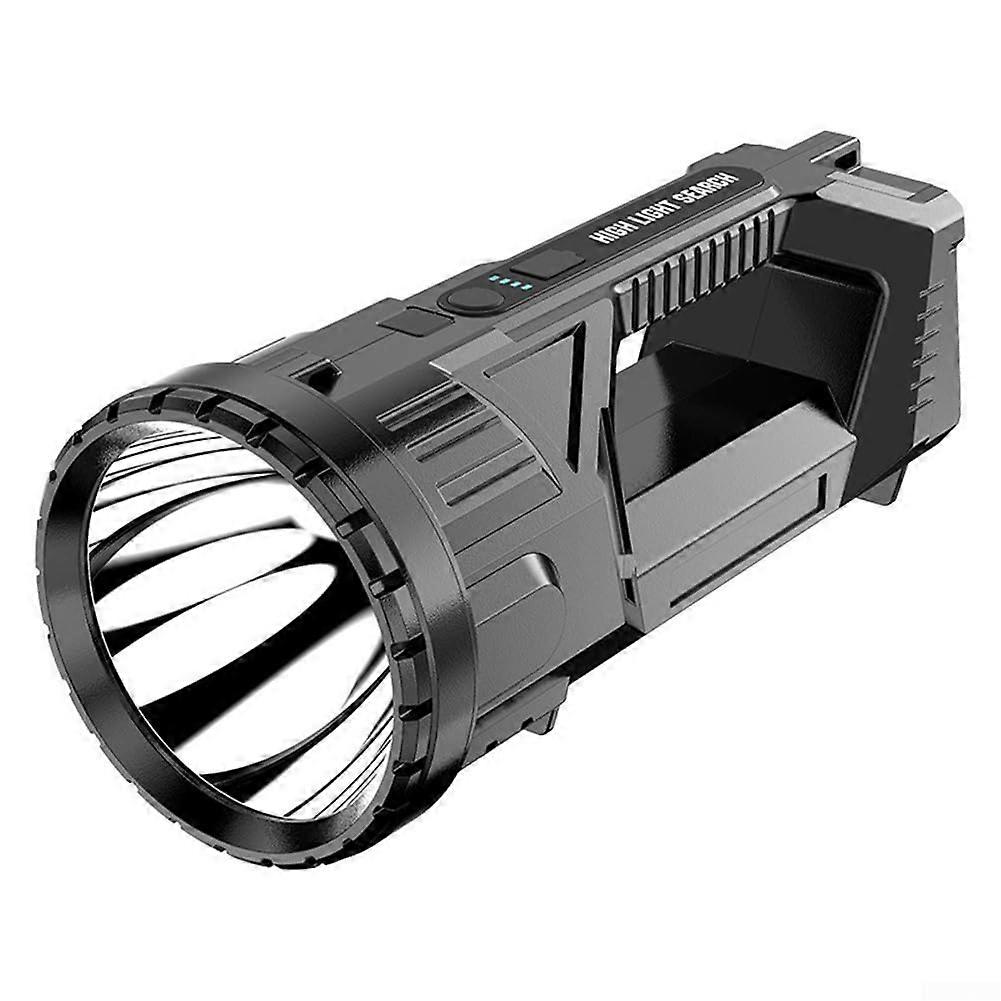LED Searchlight Solar Charging Outdoor Use Black Extended Runtime Durable Construction