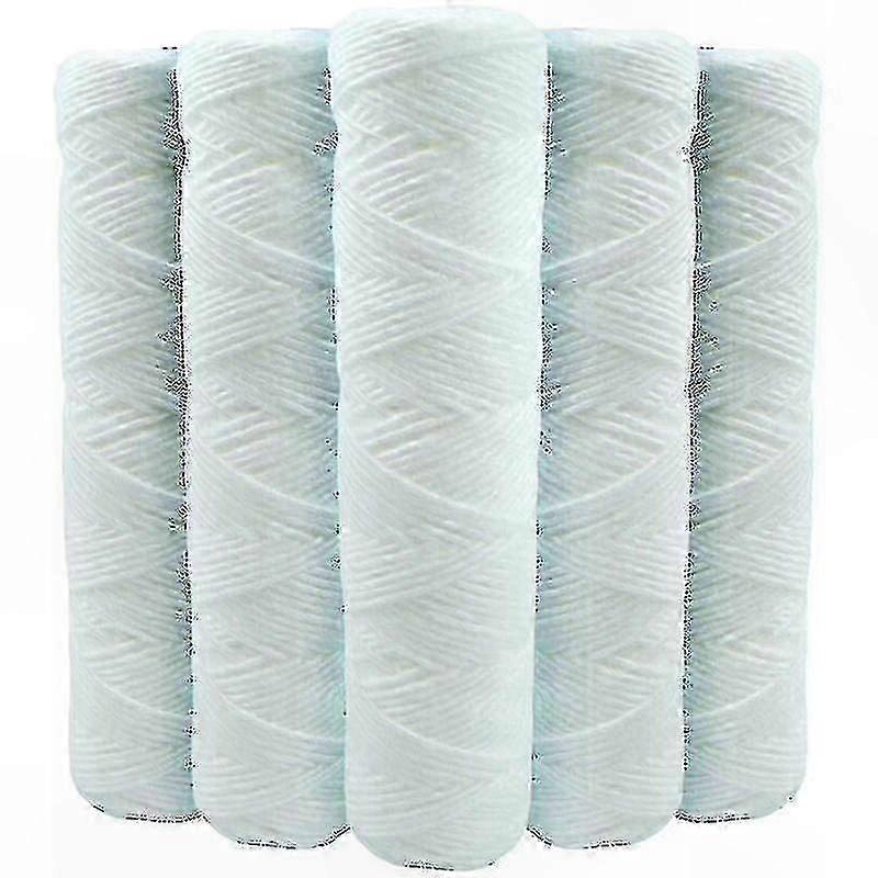 5-Pack 9-Inch Anti-Sediment Coiled Filter Cartridges, 5 Microns, Compatible with 10-Inch Systems