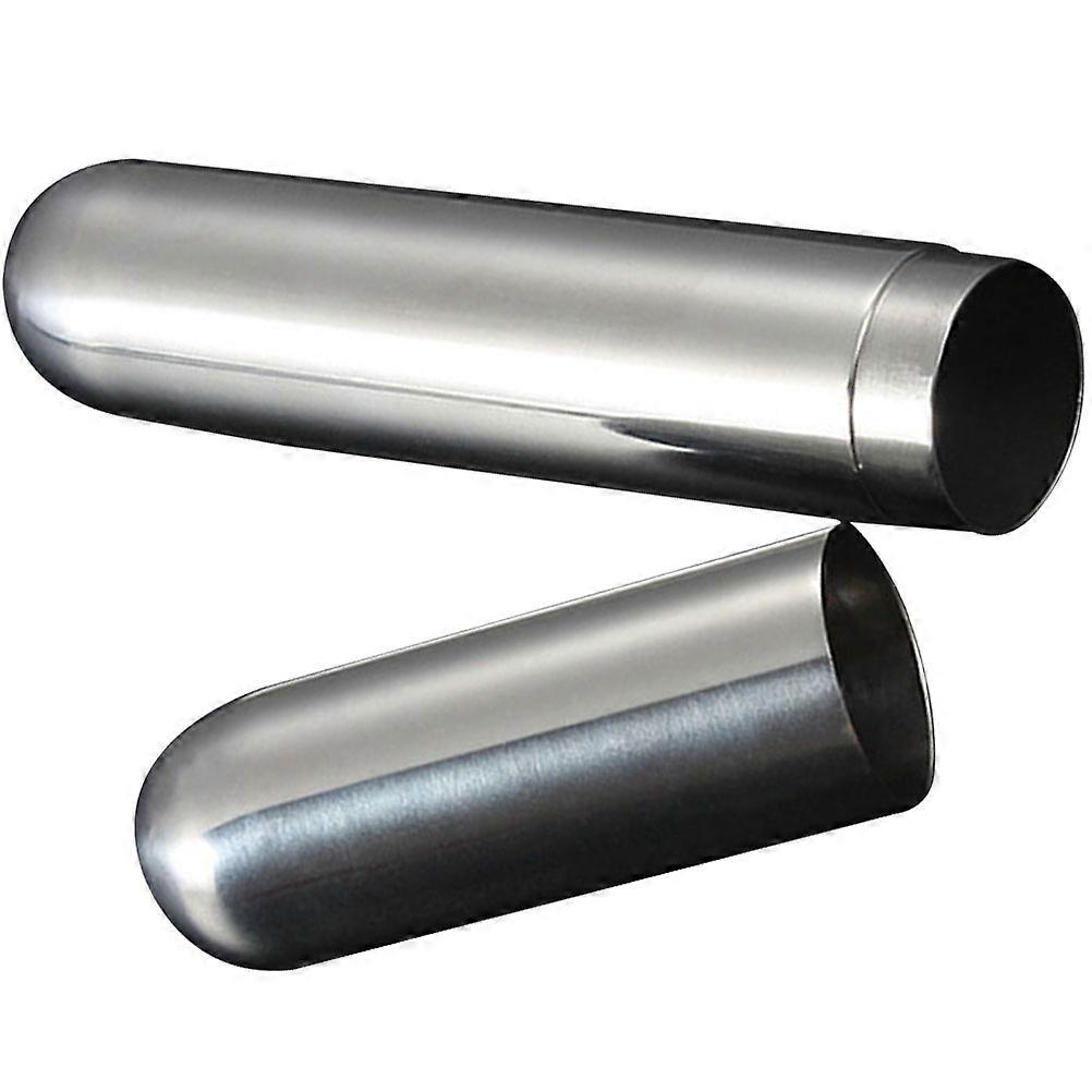 Single Tube Stainless Steel Cigar Holder for Storage Use in Silver