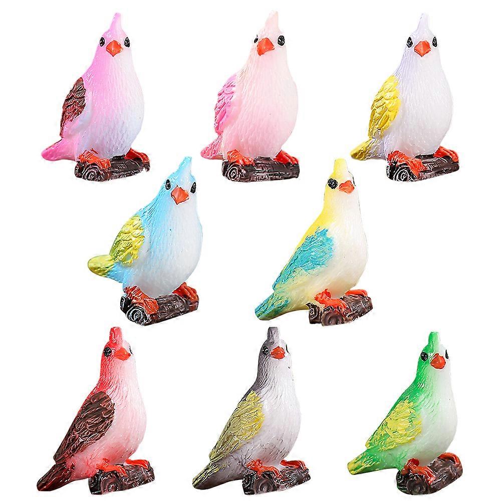 Decorative Resin Birds Miniature Bird Figurine for Decoration 24Pcs