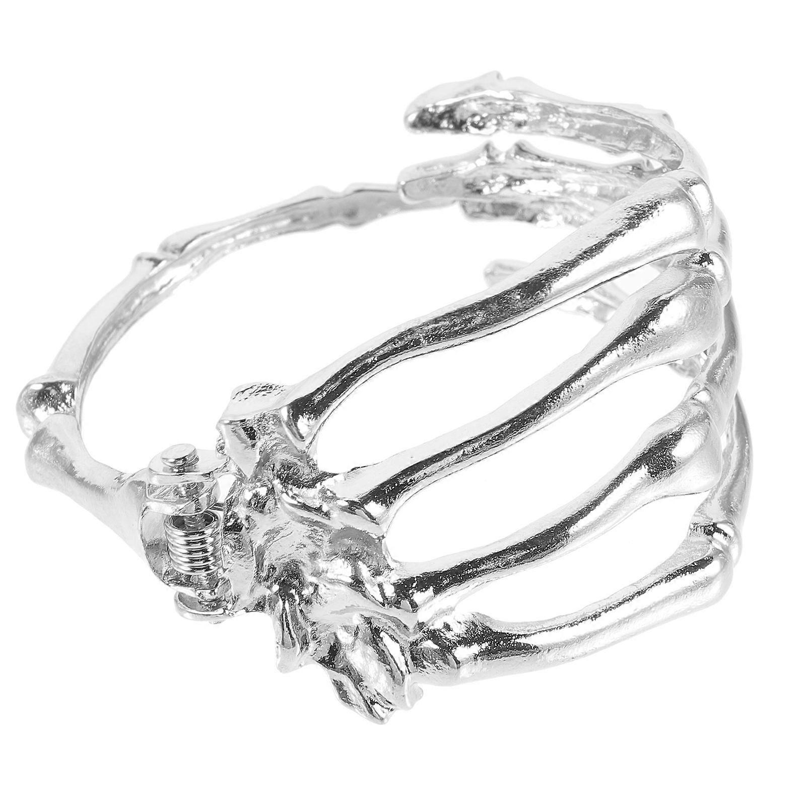 Silver Metal Bracelet Skeleton Dangle Bracelet for Decoration 4Pcs