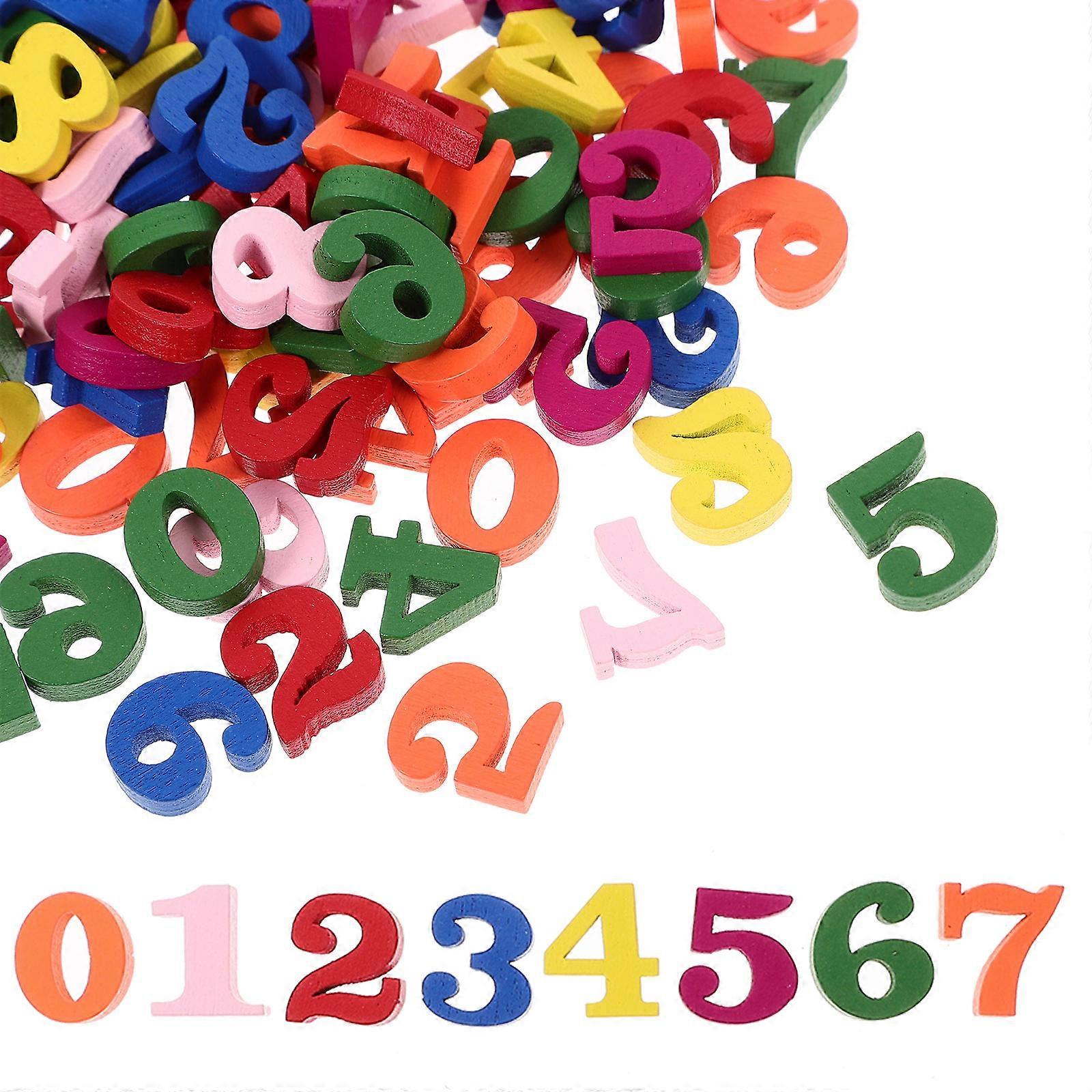 Wood Numbers Wooden Craft Decor for Home Use 400Pcs Colorful Party Decor